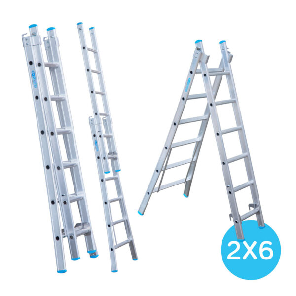 Eurostairs Reform ladder uitgebogen 2x6 sporten