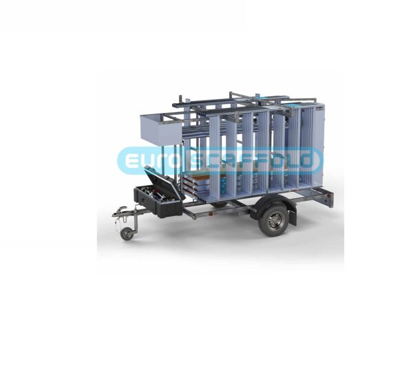 Steigeraanhanger afsluitbaar 250 + Rolsteiger Standaard 135x250 10,2m werkhoogte