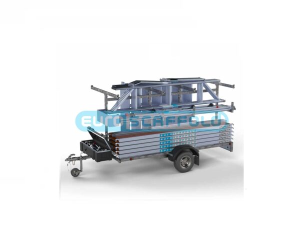 Steigeraanhanger 305 + Rolsteiger Standaard 135x305 10,2m werkhoogte enkele voorloopleuning