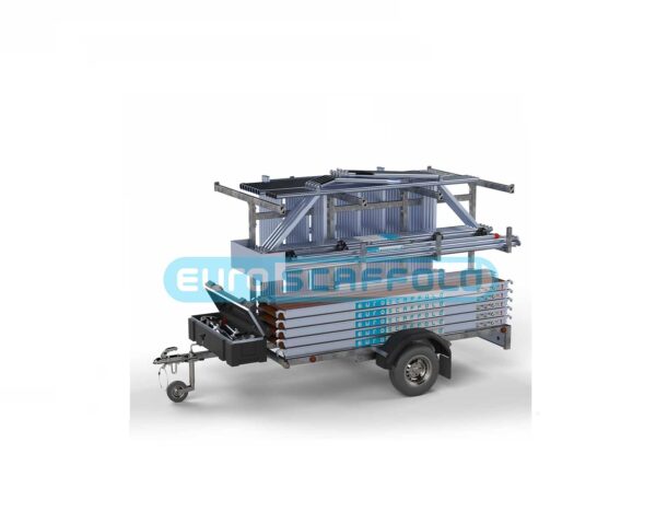 Steigeraanhanger 250 + Rolsteiger Standaard 135x250 8,2m werkhoogte enkele voorloopleuning