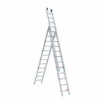 Eurostairs Reform ladder driedelig recht 3x14 sporten + gevelrollen