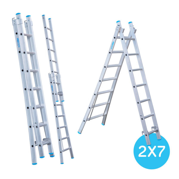 Eurostairs Reform ladder dubbel uitgebogen 2x7 sporten