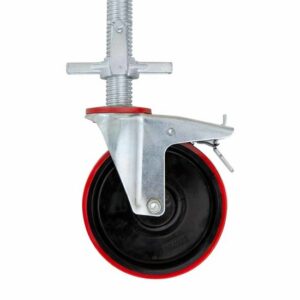 Steigerwiel rubber + stalen spindel set 4 stuks