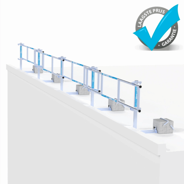 SGS Slim dakrandbeveiliging 12 meter complete set plat dak SGS